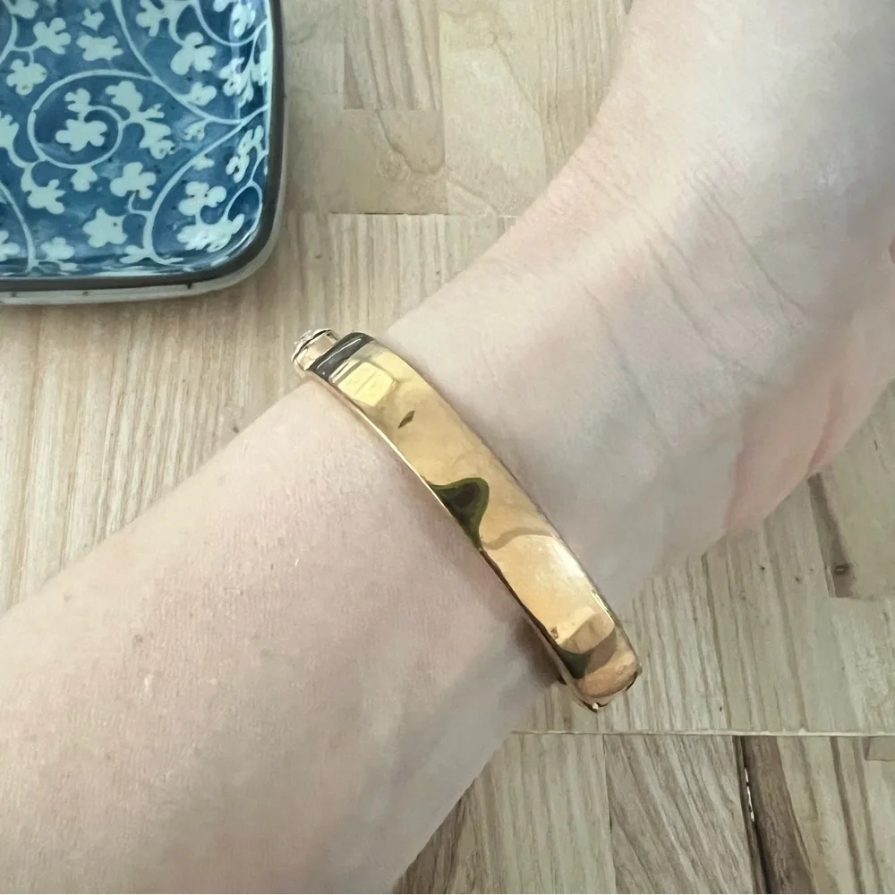 Kate spade New York rose gold tone hinged fashion cuff bracelet